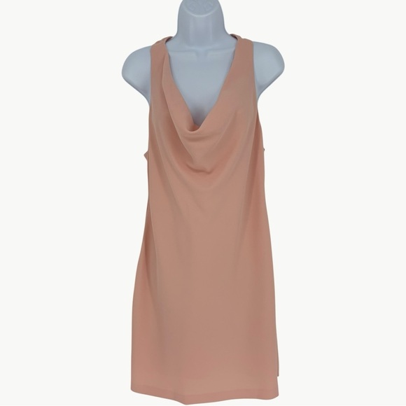NWT Alice + Olivia Harmony Cowl Neck Racer Back Mini Dress | Sz 8 | Blush Pink - Picture 2 of 14